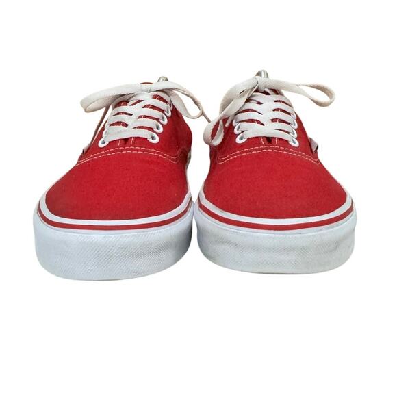Vans Red Canvas Lace Up Sneakers Men’s 11.5 / Women’s 13 Classic Skate Shoes - Picture 3 of 8